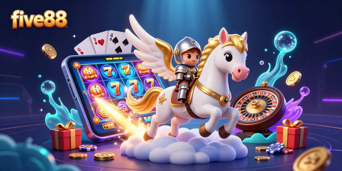 Experience five88’s thrilling slot games with vibrant visuals of action-packed gaming elements.