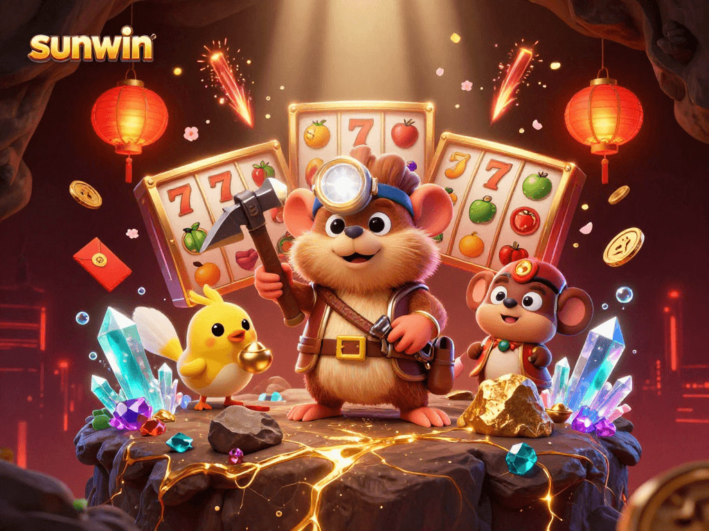 Engage with thrilling slots at sunwin with a vibrant treasure hunting scene full of excitement.