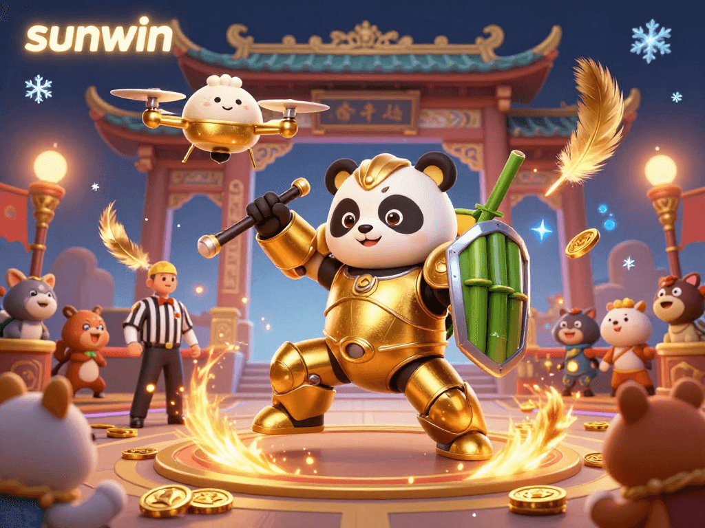 Experience the excitement of sunwin in a vibrant 3D casino scene with animated characters and thrilling action.
