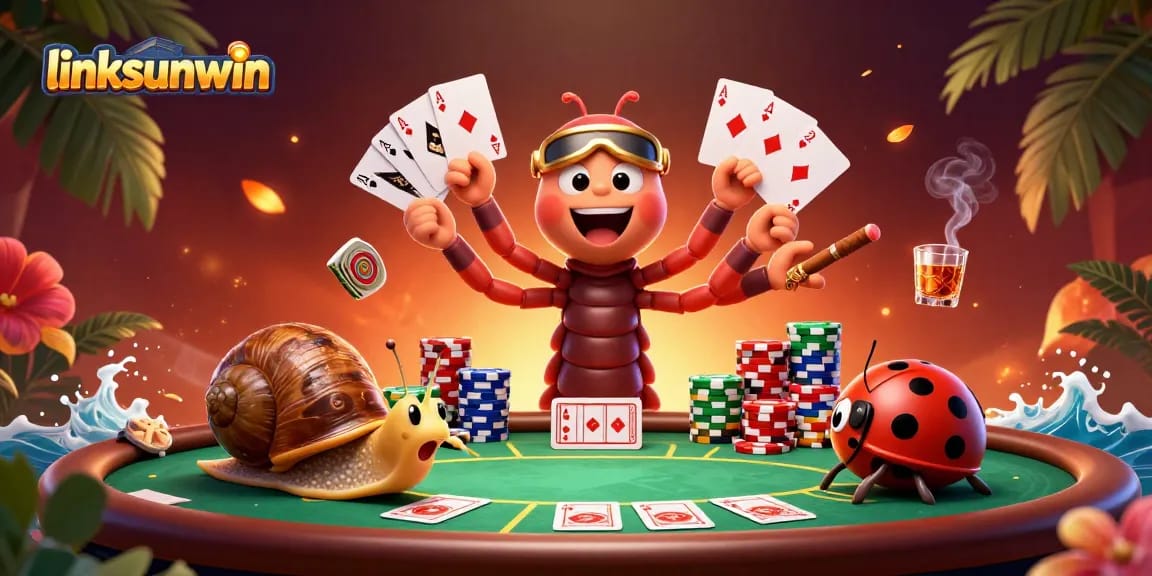 Join the linksunwin casino excitement with a vibrant millipede dealer and high-roller snail!
