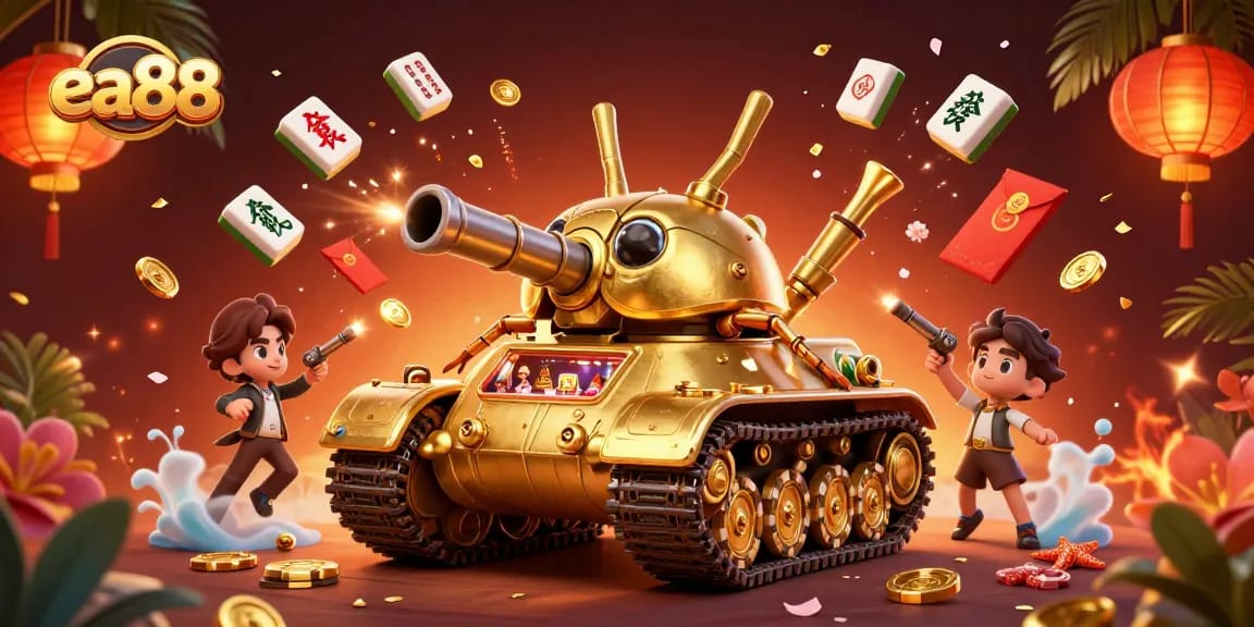 Experience thrilling gameplay with ea88's miniature casino inside a golden beetle tank.