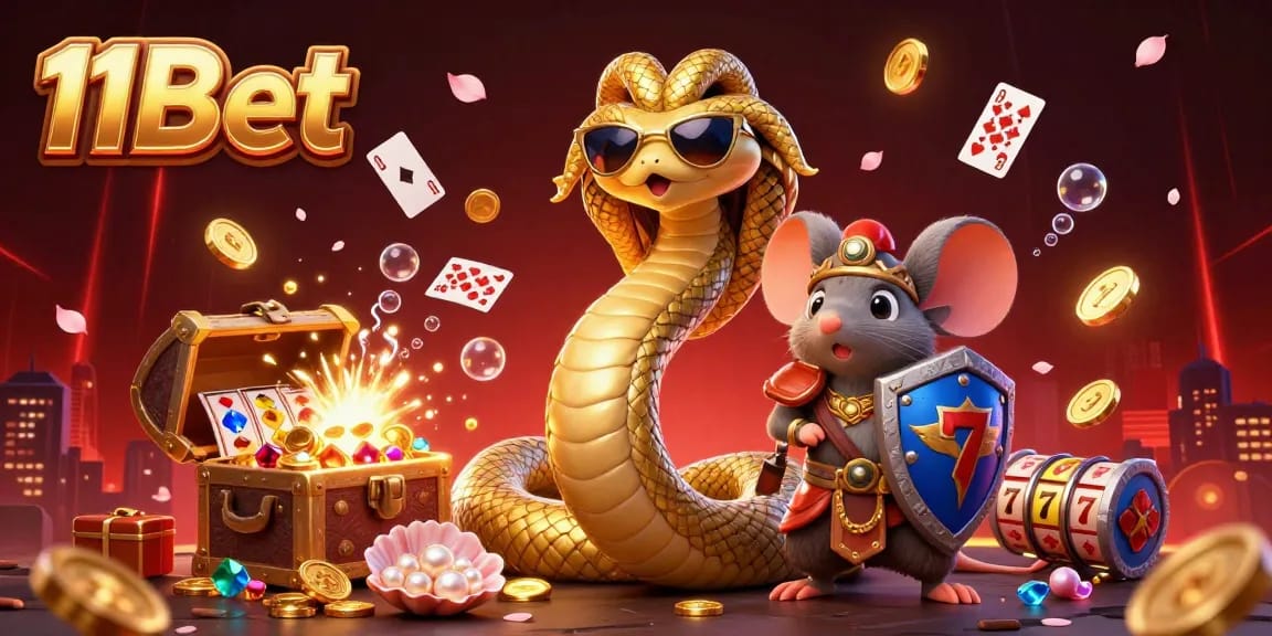 Experience exciting betting action with 11Bet's dynamic casino elements in an ultra-detailed 3D rendering.