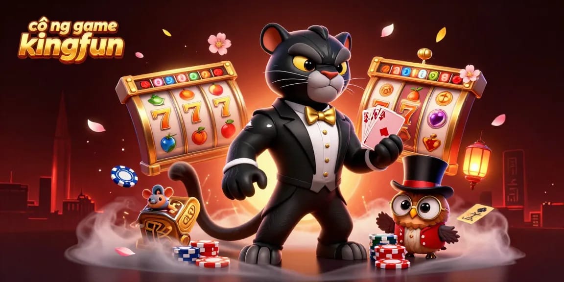 Experience thrilling wins at cổng game kingfun with an elegant blackjack scene featuring vibrant animations and characters.