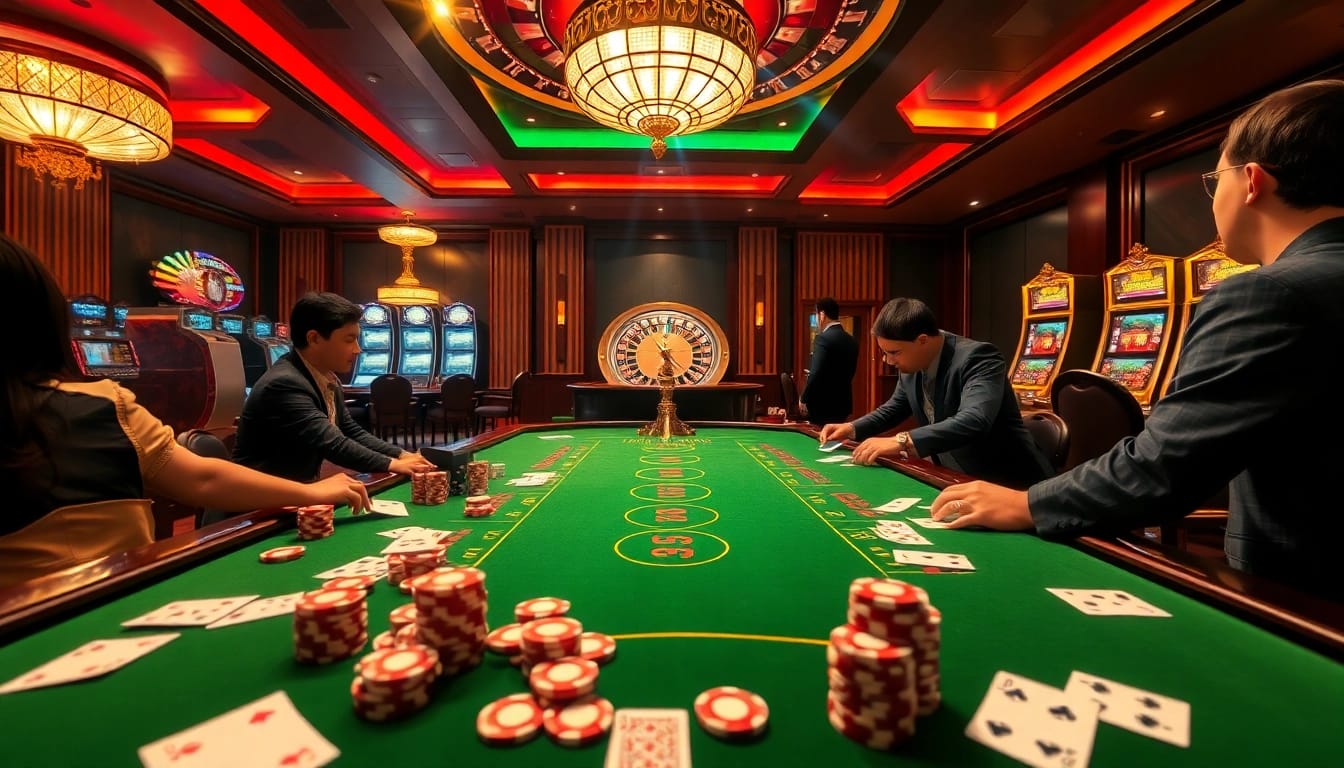 Experience the thrill of https://vsbet3.net/ with vibrant casino action featuring poker chips and a roulette wheel.
