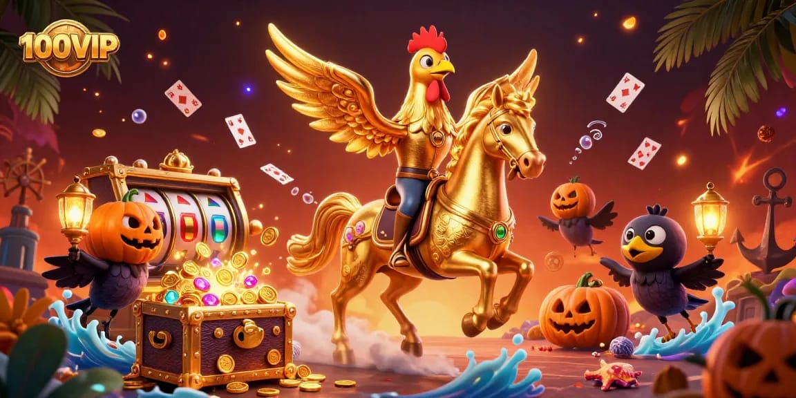 Experience thrilling gameplay at 100VIP, featuring immersive casino action with vibrant characters.