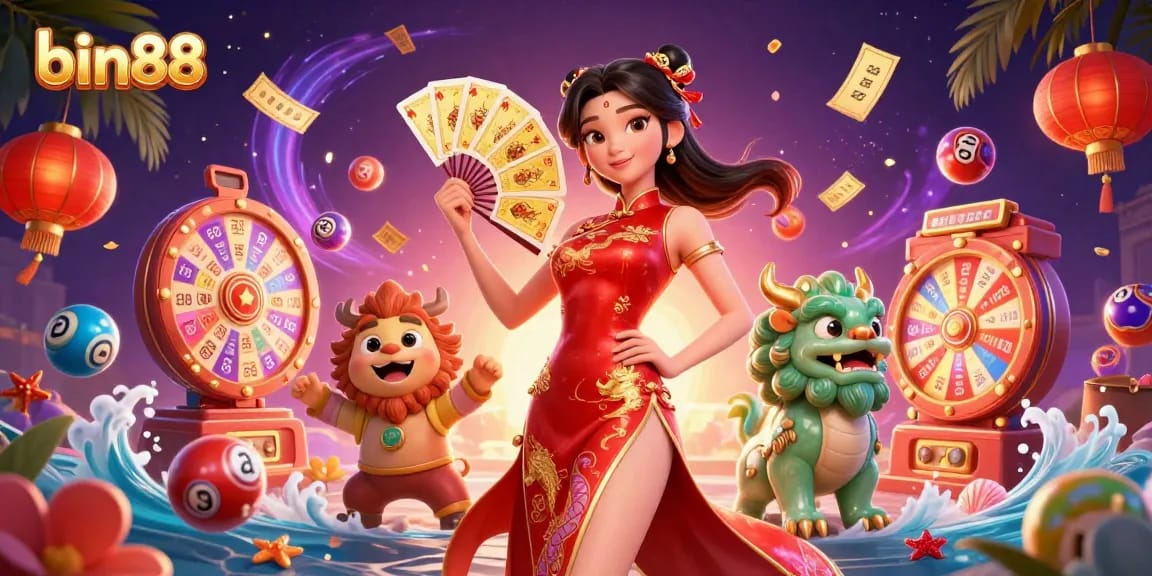 Experience the excitement of bin88 poker with vibrant elements and dynamic gaming action in this illustration.
