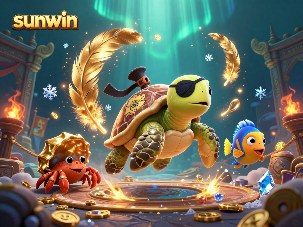 Experience thrilling gaming with sunwin's vibrant pirate-themed underwater scene packed with treasures.