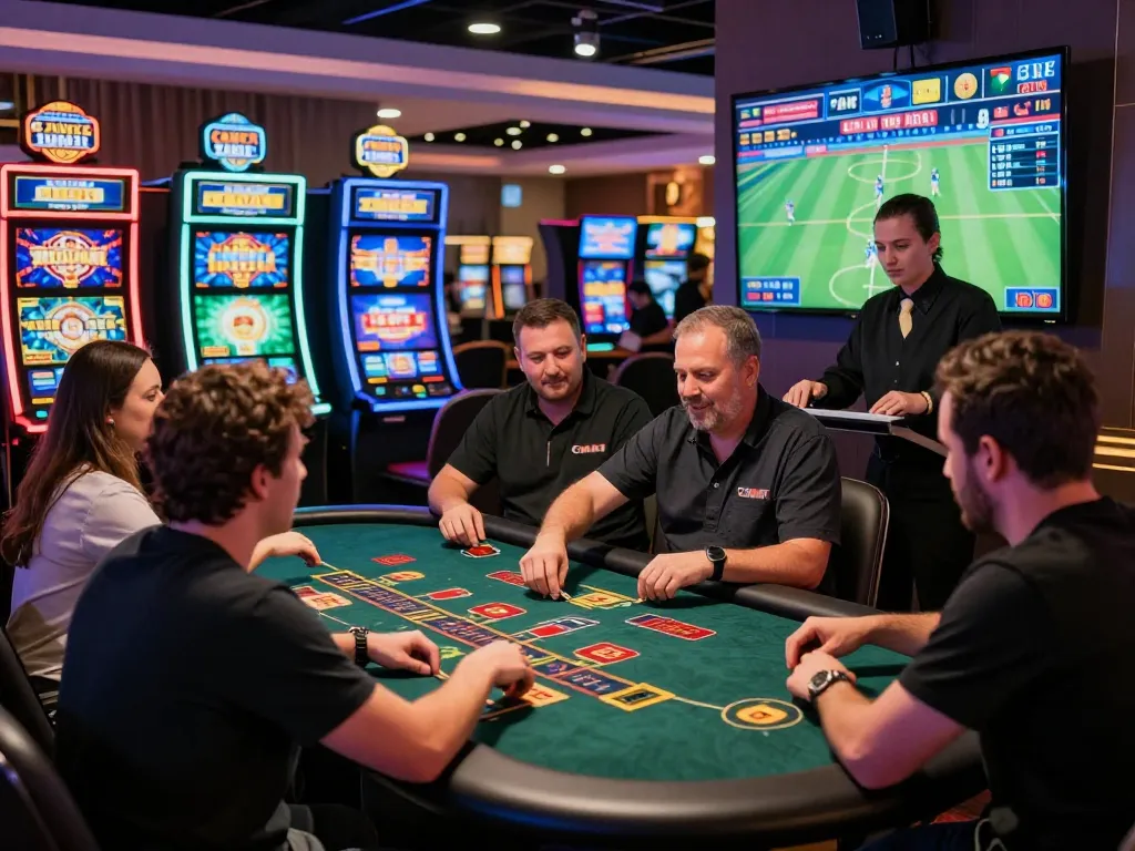 Engaging players at KO66 ONLINE live casino, vibrant gambling atmosphere with professional dealers.
