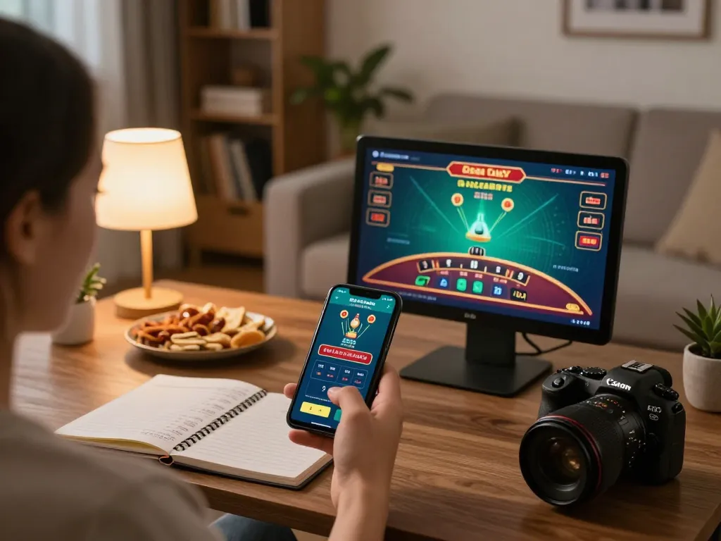 Engaging with the GG88 online casino app while strategizing for a winning blackjack.