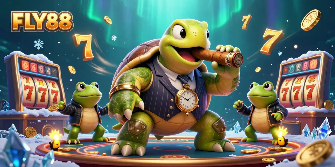 Engage in thrilling winnings at FLY88 with vibrant slot action and dynamic casino elements in a 3D illustration.