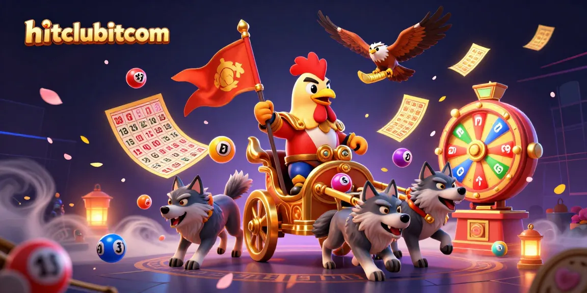 Engage with hitclubitcom’s dynamic gambling scene featuring a rooster warlord amidst lottery excitement.