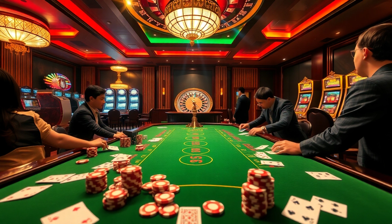 Experience the thrill of https://vsbet3.net/ with vibrant casino action featuring poker chips and a roulette wheel.