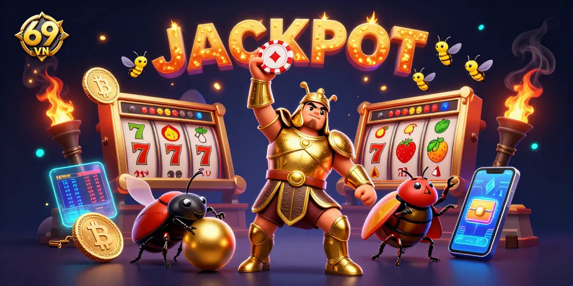 Experience the thrilling 69 VN jackpot with our vibrant casino-themed illustration!