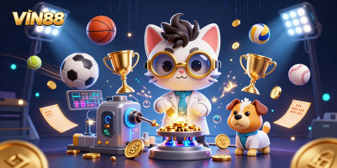 Experience exhilarating gameplay at VIN88 with immersive scenes of 3D characters amidst dynamic sport betting elements.