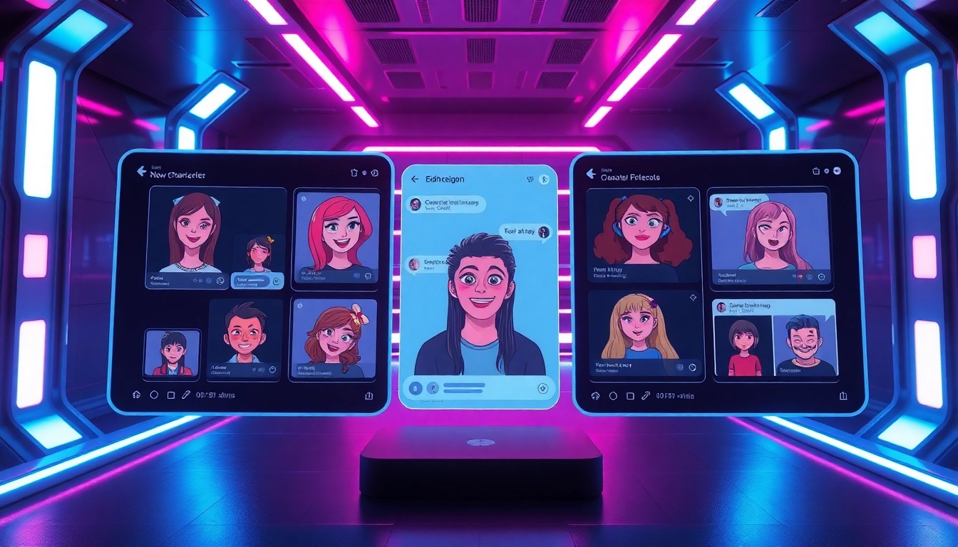 Engaging scene of NSFW Character AI chats on a futuristic interface for crushon ia users.