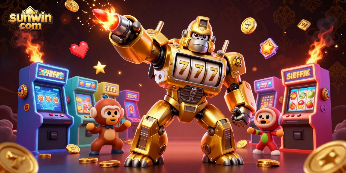 Experience epic wins at sunwin com with a golden gorilla mech and dynamic casino elements.